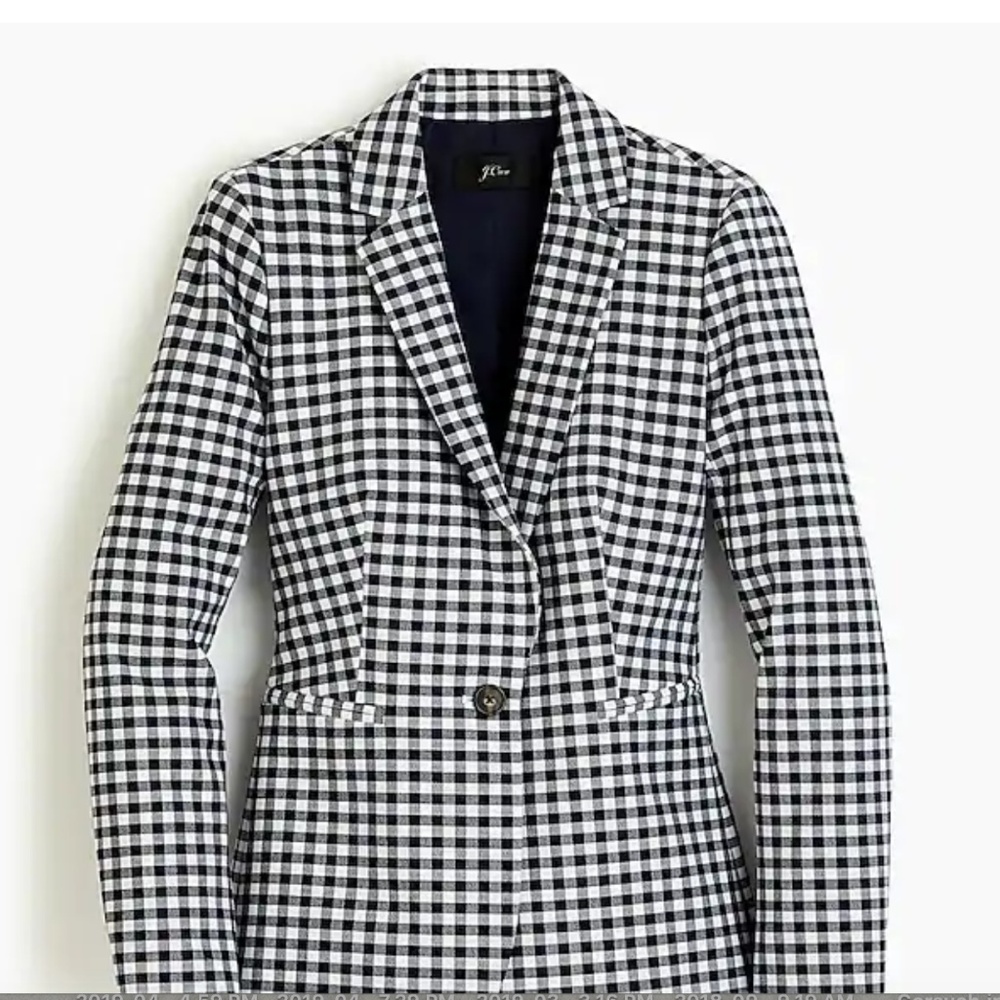 New With Tags J. Crew Gingham Parke Blazer Size 2